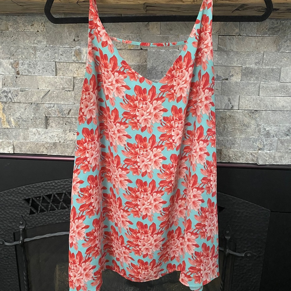 Loft Aqua/Salmon/Flame Camisole Large